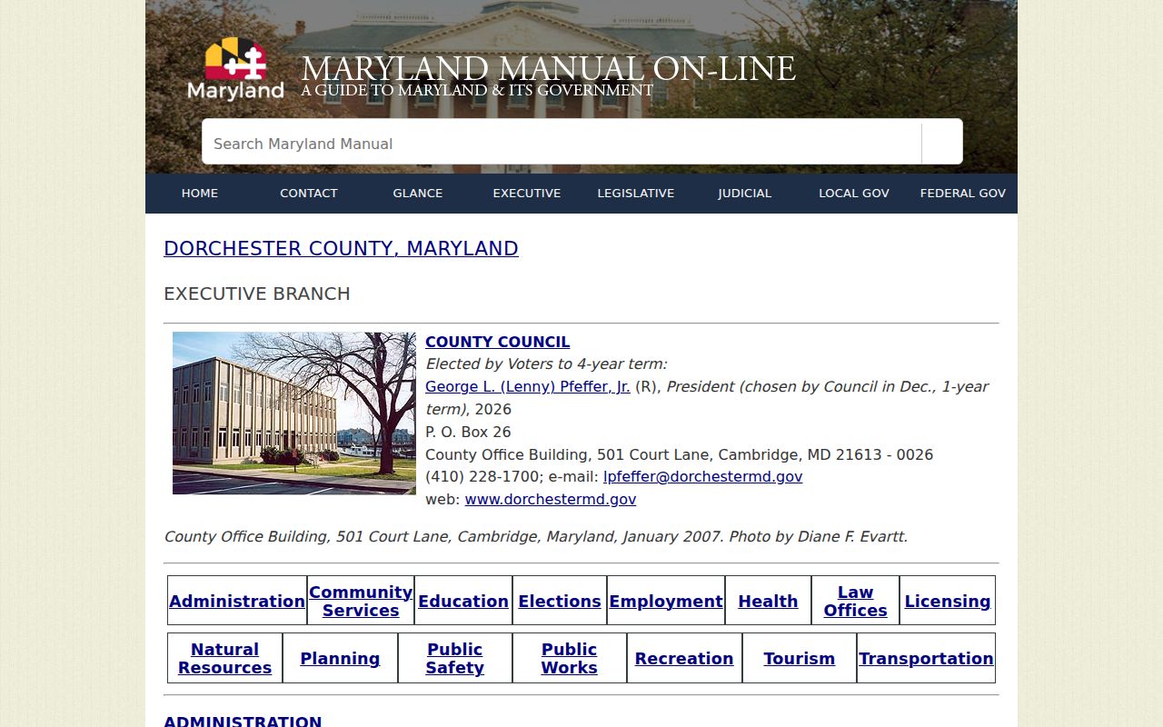 Dorchester County Detention Center contact entry used for Cambridge warrant booking questions