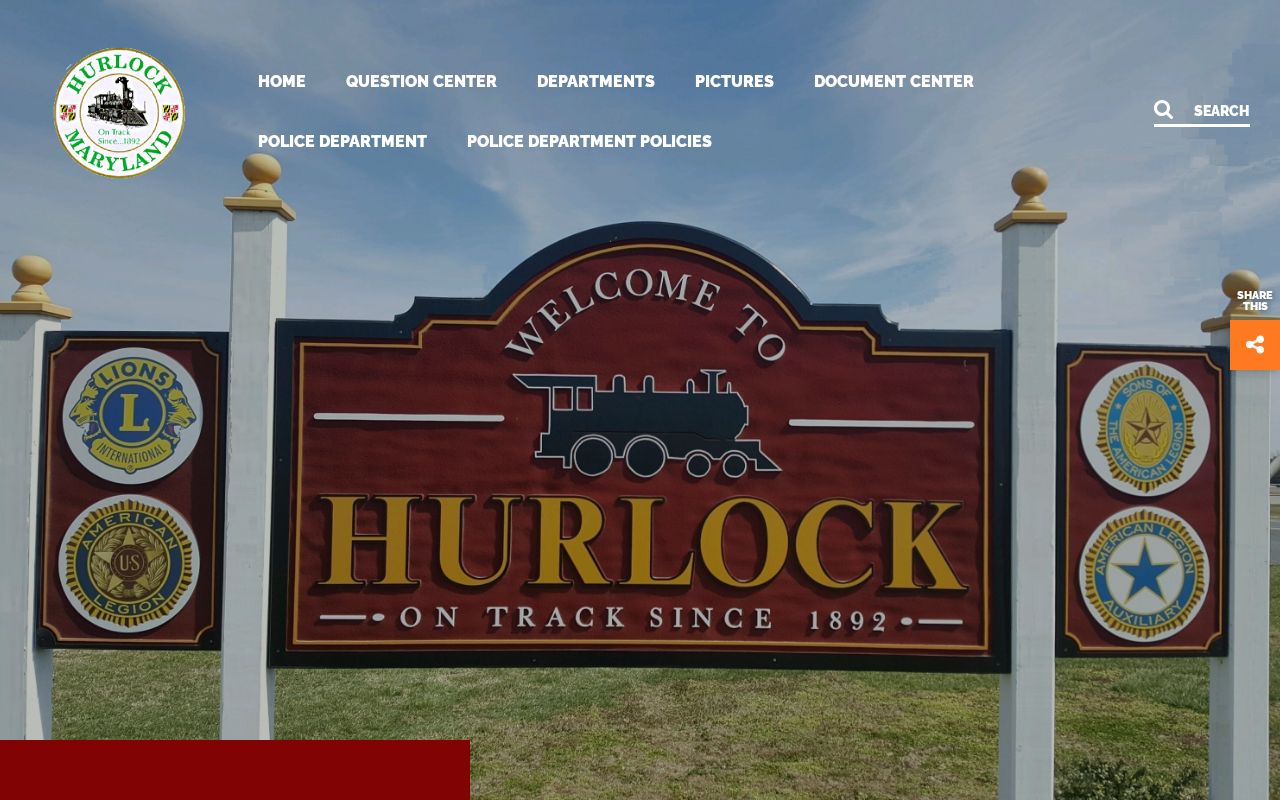 Hurlock town government site used for Hurlock warrant records routing
