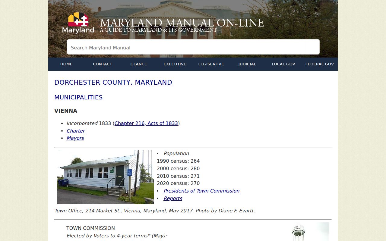 Vienna Town Office address and profile used for Vienna warrant records research